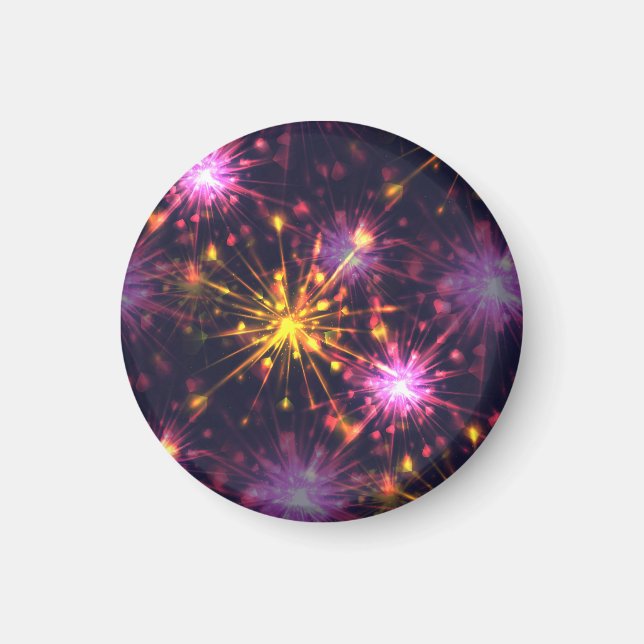 Festive fireworks of hearts  magnet (Front)