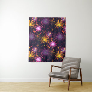 Festive fireworks of hearts    tapestry
