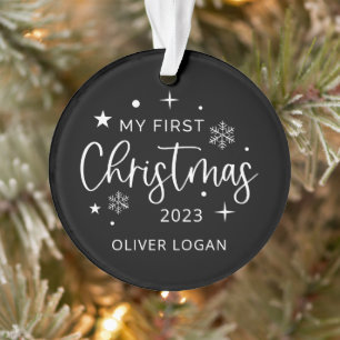 Festive First Christmas Photo Ornament