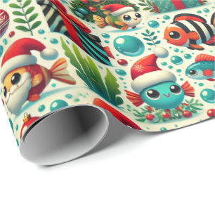 Festive Fish Christmas Wrapping Paper