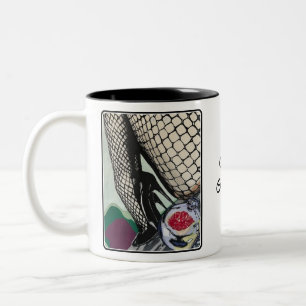 'Festive Fishnets' Painting on a  Two-Tone Coffee Mug