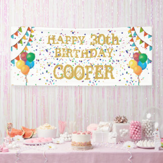 Festive Flair: Personalised Confetti Birthday Bann Banner