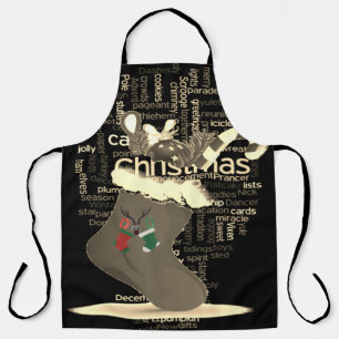 Festive Flair: Season's Greetings  Christmas Day Apron