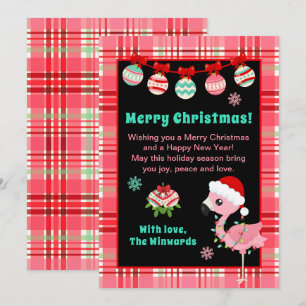 Festive Flamingo Merry Christmas Holiday Card