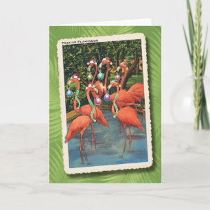 Festive Flamingos Christmas Card