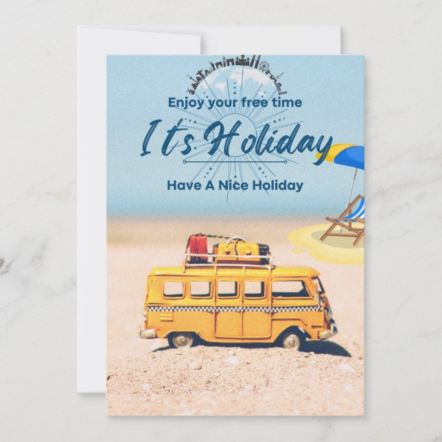 Festive Flat Holiday Card - Unique Greeting Card  (Front)