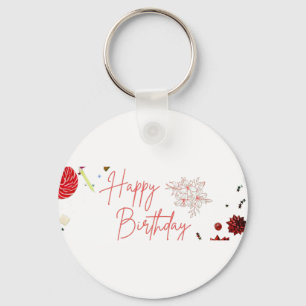 Festive Flat Lay Birthday Party Background Key Ring