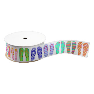 Festive Flip Flops Grosgrain Ribbon