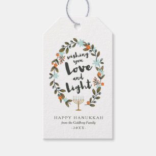 Festive Floral Hanukkah Gift Tags