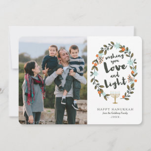 Festive Floral Hanukkah Photo Card