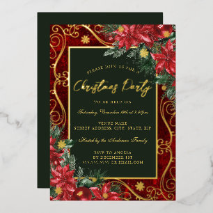 Festive Flower Gold Frame Christmas Party