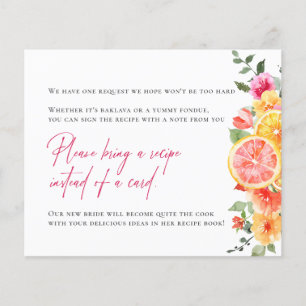 Festive Flowers Citrus Bridal Recipe Request Card