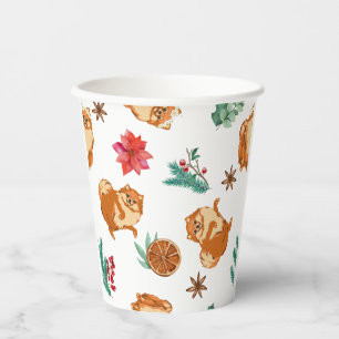 Festive Fluffy Dog Christmas  Paper Cups