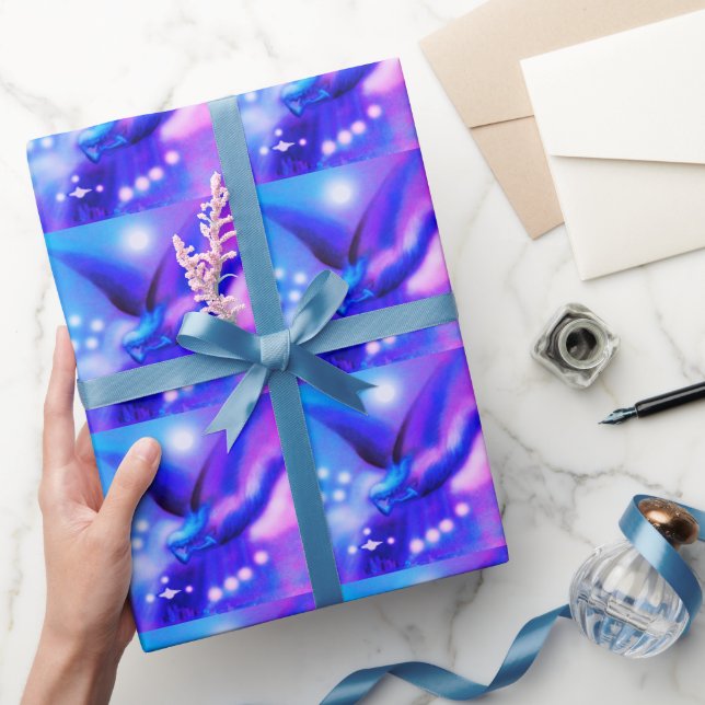 Festive flying angels wrapping paper (Gifting)