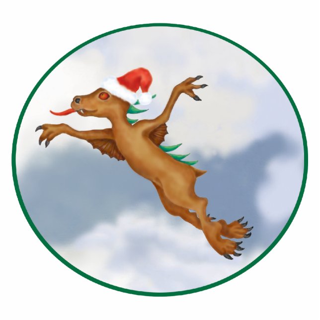 Festive Flying Chupacabra Ornament Photo Sculpture Decoration (Front)