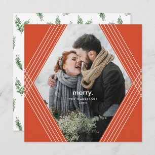 Festive Focus Horizontal Orange Photo Holiday Card