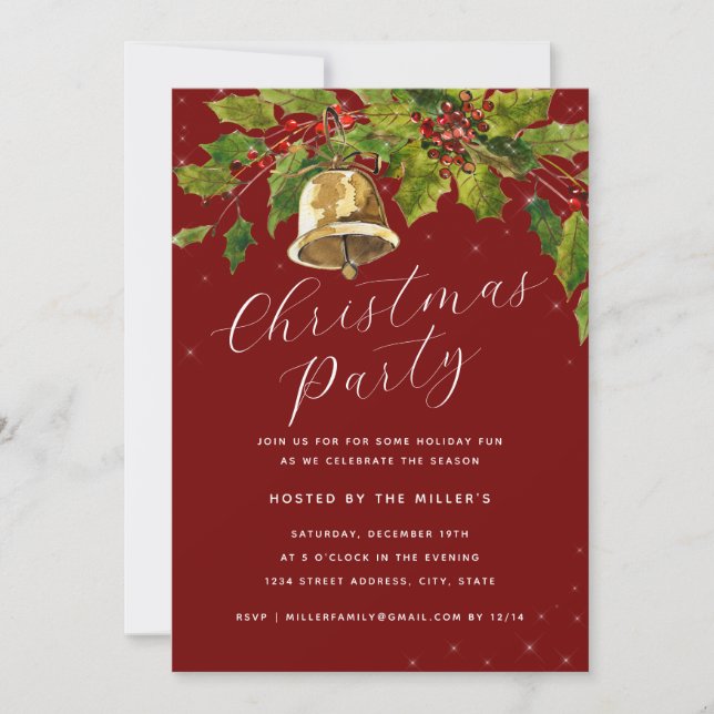 Festive Foliage Christmas Party  Invitation (Front)