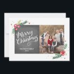 Festive Foliage Collection<br><div class="desc">Add an extra festive touch to your holiday greetings with this 1-photo card,  featuring hand lettered calligraphy artwork and hand drawn foliage,  all on a trendy chalkboard background.</div>