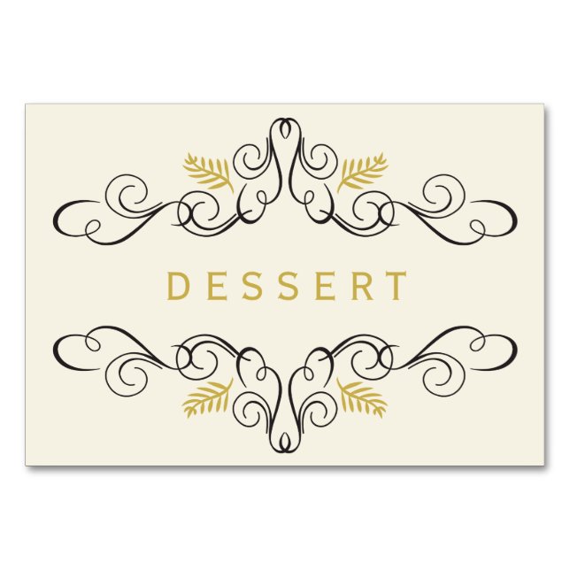 Festive Foliage Deco Frame Holiday Food Table Sign Number (Front)