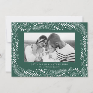 Festive Foliage   Pine Green Holiday Photo Card