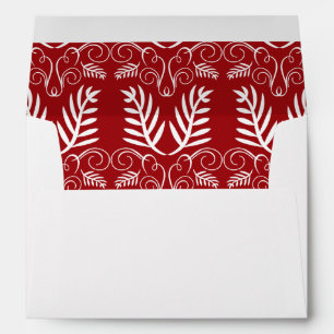 Festive Foliage Vintage Art Deco Frame Red Holiday Envelopes