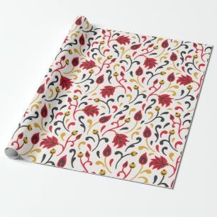 Festive Folk Art Pattern Wrapping Paper