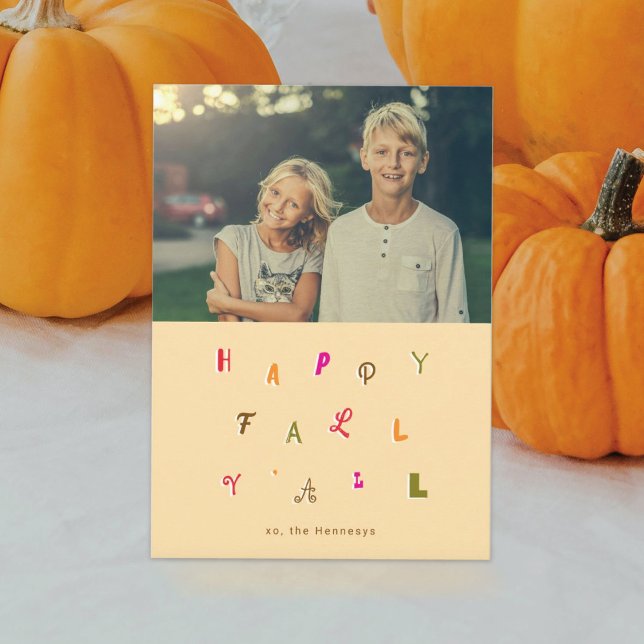 FESTIVE FONT FALL PHOTO HOLIDAY CARD (Creator Uploaded)