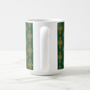 Festive Forest Green Gold Medallion Coffee Mug