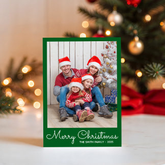 Festive Forest Green Photo Holiday Card