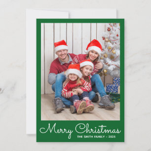Festive Forest Green Photo Holiday Card