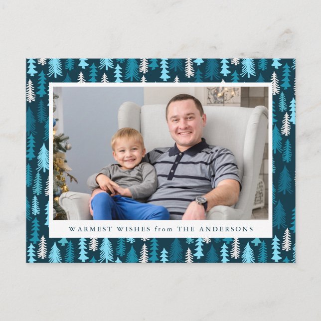 Festive Forest | Holiday Photo Postcard (Front)