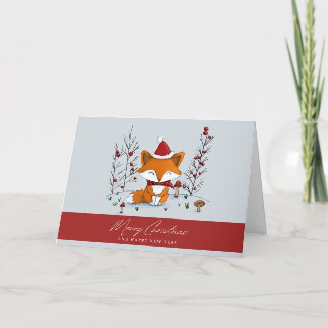 Festive Fox: A Christmas Delight Holiday Card (Front)