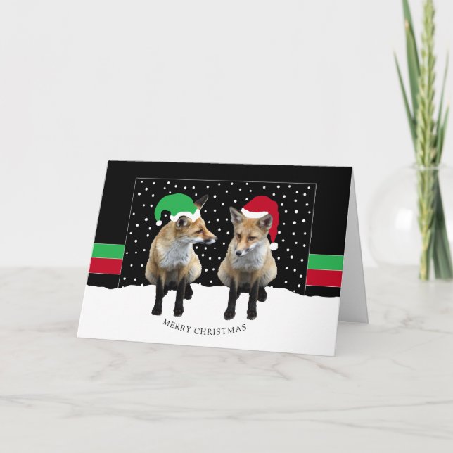 Festive Fox Cubs Holiday Card (Front)