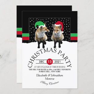 Festive Fox Cubs Invitation