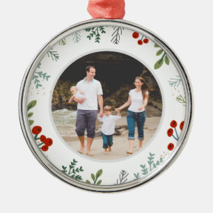 Festive Frame Holiday Keepsake Metal Tree Decoration
