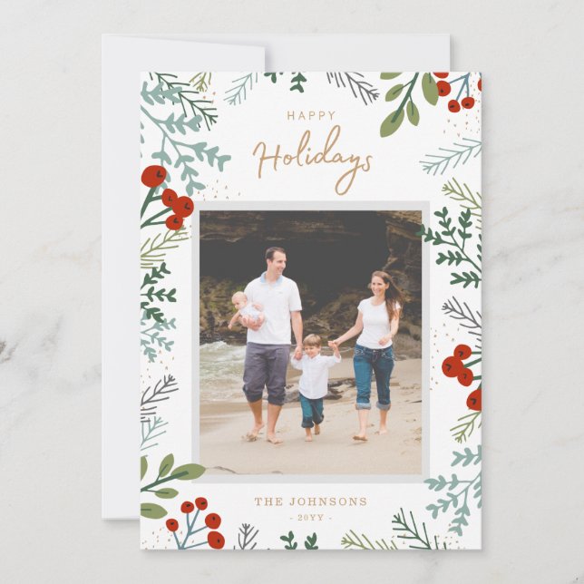Festive Frame Holiday Photo Card (Front)