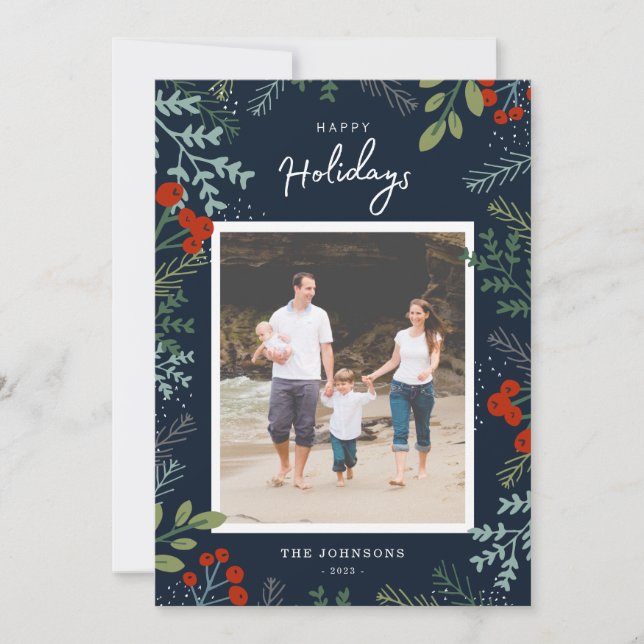 Festive Frame Holiday Photo Card (Front)