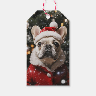 Festive Frenchie: A Holiday Portrait Gift Tags