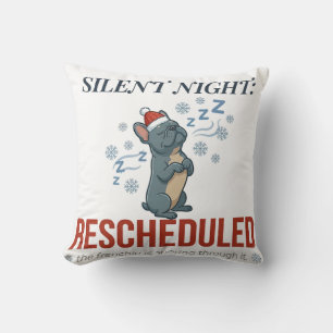 Festive Frenchie Sleepy Christmas Home Decor Cushion