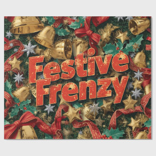 Festive Frenzy Maximalist Holiday Wrapping Paper