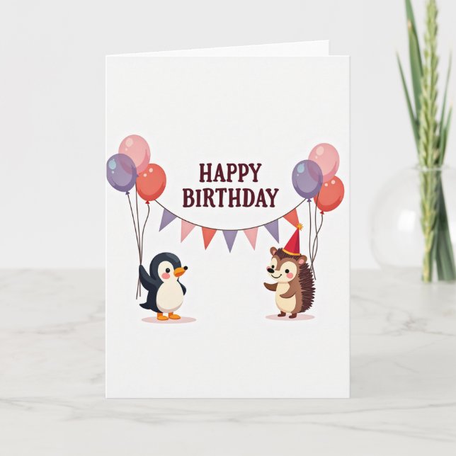 Festive Friends Birthday Card (Front)