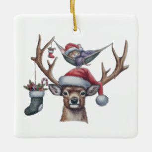 Festive Friends Ceramic Ornament