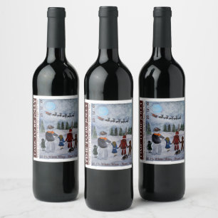 Festive Friends Christmas Wine Label