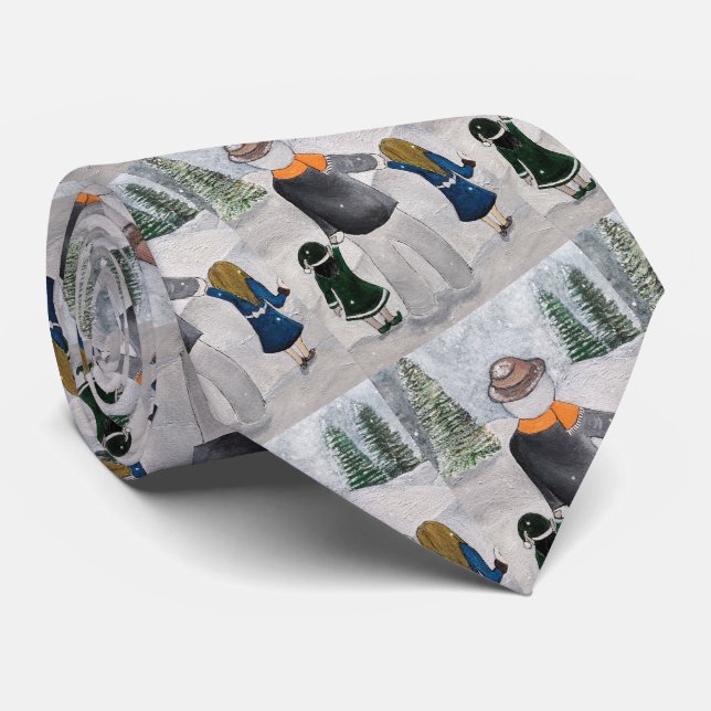 Festive Friends Painting by Alfred Fox Collectable Tie (Rolled)