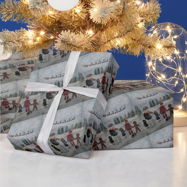 Festive Friends Painting by Alfred Fox Wrapping Paper (Holidays)