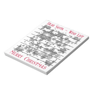 Festive frozen snowflakes, Santa’s wish list Notepad