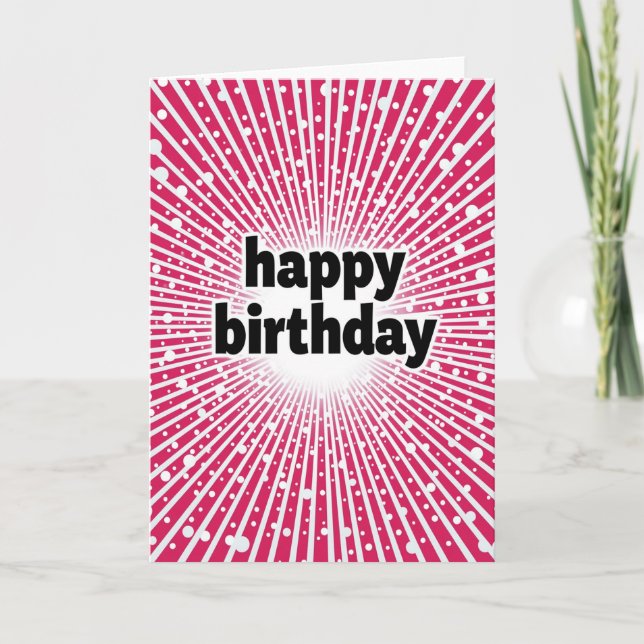 Festive Fuchsia Burst Card (Front)