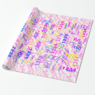 Festive Fuchsia Pink Clouds Decor Wrapping Paper