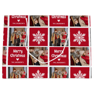 Festive Fun 2x Photo Grid Christmas Gift Large Gift Bag
