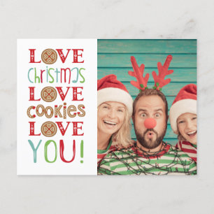 Festive Fun Cute Family Christmas Photo Postcard